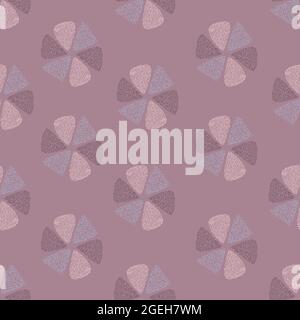 Vector seamless pattern with hand drawn colorful hexagon of triangles abstract elements made of lots of freehand drawn figures. Soft light pink and vi Stock Vector
