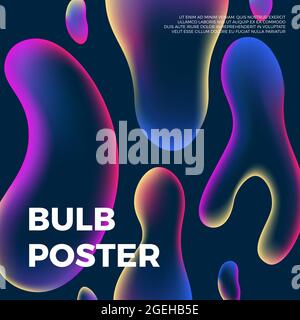 Abstract fluid colored shapes. Magic liquid coloring molecules vector poster Stock Vector
