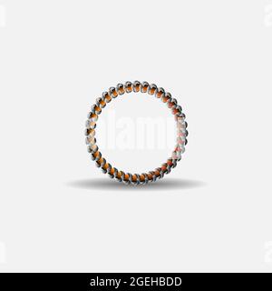 Round yellow and white rope frame Stock Vector