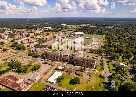 Tallahassee, FL, USA - August 15, 2021: Aerial drone photo FAMU Campus Tallahassee FL USA Stock Photo