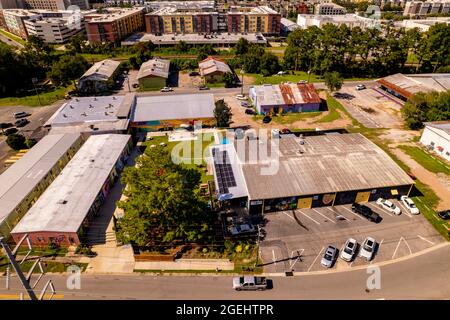 Tallahassee, FL, USA - August 15, 2021: Aerial photo Railroad Square Art District Stock Photo