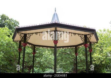Battersea, London  UK - August 20th 2021: detail of Battersea Park Bandstand Stock Photo