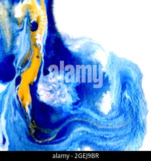 Watercolor grunge background blue with yellow, on a white background. Vector illustration Stock Vector