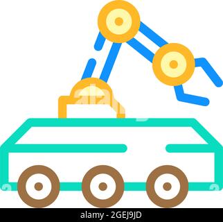 mine neutralization robot color icon vector. mine neutralization robot ...