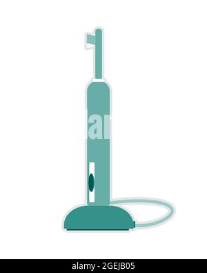 Ultrasonic toothbrush, flat vector, isolated on white background. Vector illustration Stock Vector