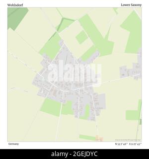 Wohlsdorf, Germany, Lower Saxony, N 53 7' 46'', E 9 27' 45'', map, Timeless Map published in 2021. Travelers, explorers and adventurers like Florence Nightingale, David Livingstone, Ernest Shackleton, Lewis and Clark and Sherlock Holmes relied on maps to plan travels to the world's most remote corners, Timeless Maps is mapping most locations on the globe, showing the achievement of great dreams Stock Photo