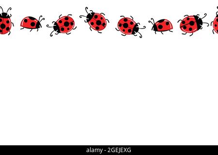 Cartoon cute colorful ladybird mascot. Ladybags with an empty table. Vector character. Insect icon. Holiday template design for invitation, cards Stock Vector