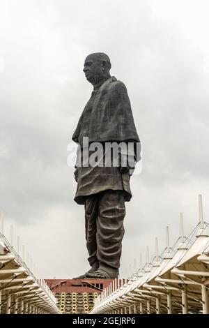 World's tallest monument, Statue of Unity at Narmada valley, Kevadiya colony, Narmada district, Gujarat, India Stock Photo