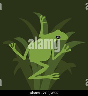 Small Green frog  clip art Stock Vector