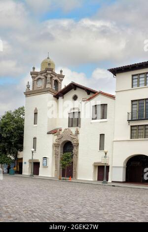 LOS ANGELES, CALIFORNIA - 18 AUG 2021: La Plaza United Methodist Church, Los Angeles in historic Olvera Street. Stock Photo