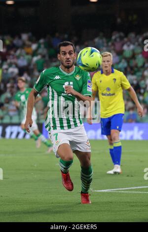 Seville, Spain. 20th Aug, 2021. Juanmi of Real Betis during the La Liga Santader match between Real Betis Balompie and Cadiz CF at Benito Villamarin in Seville, Spain, on August 20, 2021. (Credit Image: © Jose Luis Contreras/DAX via ZUMA Press Wire) Credit: ZUMA Press, Inc./Alamy Live News Stock Photo