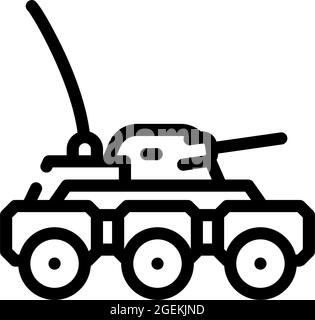 military robot line icon vector illustration Stock Vector