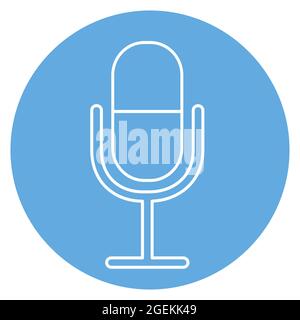 Icon Vector of Mic - Blue Eyes Style - simple illustration. Editable stroke. Design template vector.outline style design.Vector graphic illustration Stock Vector