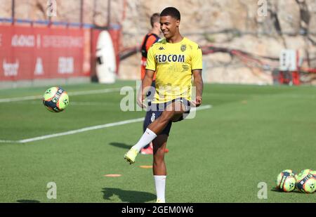 La Turbie, France - August 20, 2021: AS Monaco vs. RC Lens Training Session with german Ismail Jakobs. Ligue 1 - J3,   (Photo by Mandoga Media/Sipa USA) Credit: Sipa US/Alamy Live News