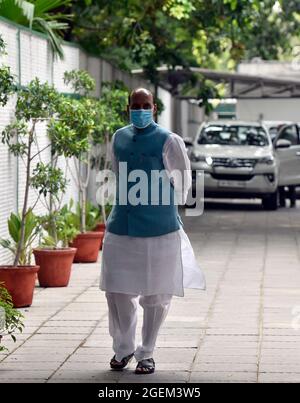 New Delhi, India. 20th Aug, 2021. NEW DELHI, INDIA - AUGUST 20: Defence Minister Rajnath Singh at his residence on August 20, 2021 in New Delhi, India. (Photo by Sanjeev Verma/Hindustan Times/Sipa USA) Credit: Sipa USA/Alamy Live News Stock Photo