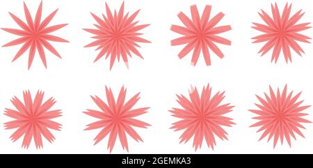 Collection of flowers daisy gerbera stars petals snowflakes icons object isolated abstract background wallpaper vector illustration Stock Vector