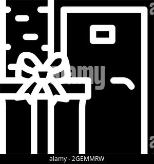 delivering gift glyph icon vector illustration Stock Vector