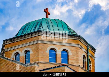 Annunciation Greek Orthodox Cathedral is pictured, Aug. 14, 2021, in Mobile, Alabama. The church, located on Ann Street, held its first mass in 1912. Stock Photo