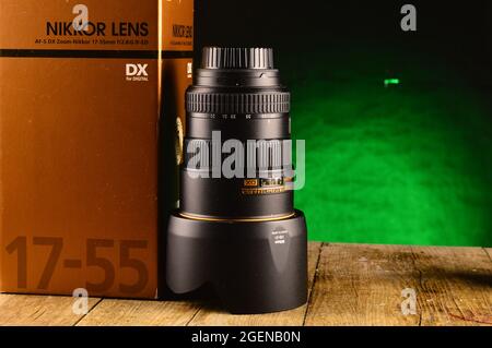 Nikon super zoom lens 14-24mm on studio shot Stock Photo