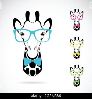 Vector image of a giraffe glasses on white background. Easy editable layered vector illustration. Wild Animals. Stock Vector