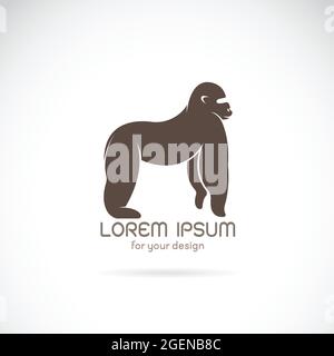 Vector image of a gorilla design on white background. Easy editable layered vector illustration. Wild Animals. Stock Vector