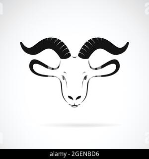 Vector of goat head design on a white background,  Animal farm. Easy editable layered vector illustration. Stock Vector