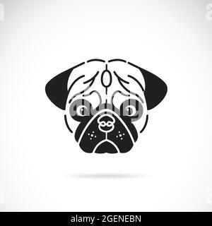 Vector image of pug's face on white background. Easy editable layered vector illustration. Animals. Pet. Stock Vector