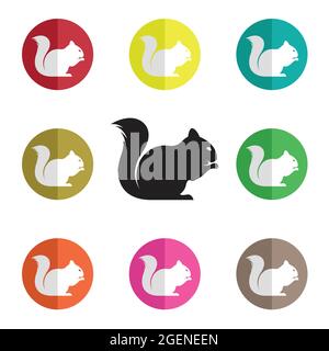 Vector group of squirrel on white background. Easy editable layered vector illustration. Wild Animals. Stock Vector