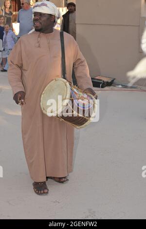 Dancing and singing demonstrations at the traditional Muscat Festival in the presence of tourists 2011 Stock Photo