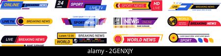 Breaking news banner for sports events summary Stock Vector