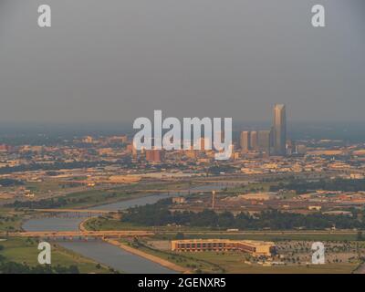 Aerial view of the downtown Oklahoma City at Oklahoma Stock Photo