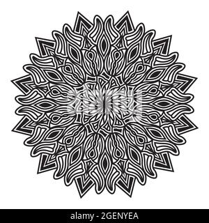 floral mandala texture illustration of ornamental decorative pattern silhouette design of print background Stock Vector