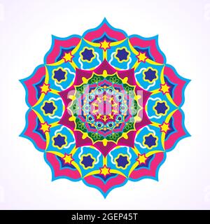 Colorful ornamental ethnic mandala vector illustration Stock Vector