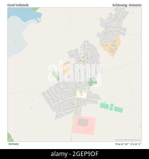 Groß Vollstedt, Germany, Schleswig-Holstein, N 54 13' 59'', E 9 52' 0'', map, Timeless Map published in 2021. Travelers, explorers and adventurers like Florence Nightingale, David Livingstone, Ernest Shackleton, Lewis and Clark and Sherlock Holmes relied on maps to plan travels to the world's most remote corners, Timeless Maps is mapping most locations on the globe, showing the achievement of great dreams Stock Photo
