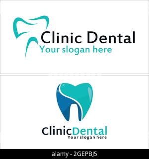 Dental clinic logo icon tooth illustration vector Stock Vector