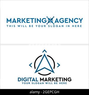 Compass element vector arrow map navigation marketing business logo design Stock Vector