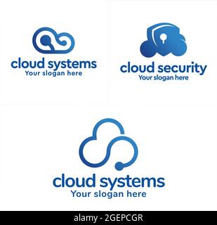 Technology cloud icon logo design vector Stock Vector