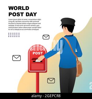 world post day vector illustration modern flat design Stock Vector