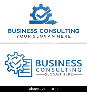Business consulting management logo design Stock Vector