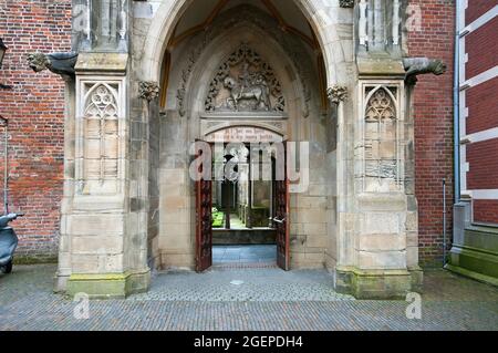 Entrance to the St Martin's Cathedral cloister in Utrecht, Netherlands Stock Photo