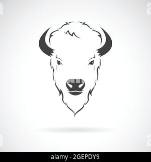 Vector of a buffalo head on white background. Wild Animals. Easy ...