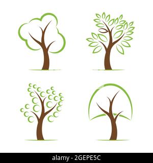 Vector of tree design on white background. Easy editable layered vector illustration. Stock Vector