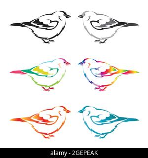 Set of vector bird on white backgroundใ Easy editable layered vector illustration. Wild Animals. Stock Vector