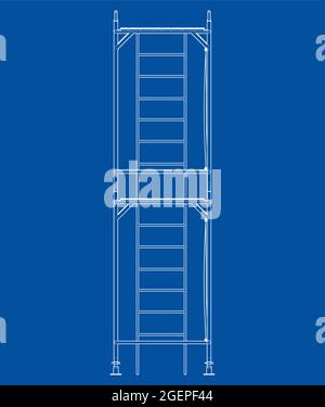 Prefabricated scaffolding. Orthography vector Stock Vector