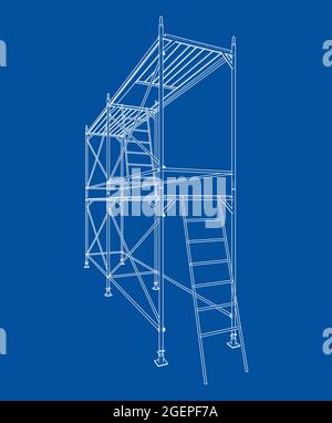 Prefabricated scaffolding. Vector Stock Vector