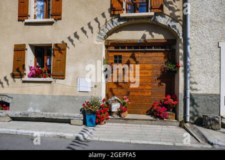 The mountain town of Aussois in the Savoie region of southern France, Vanoise National Park Stock Photo