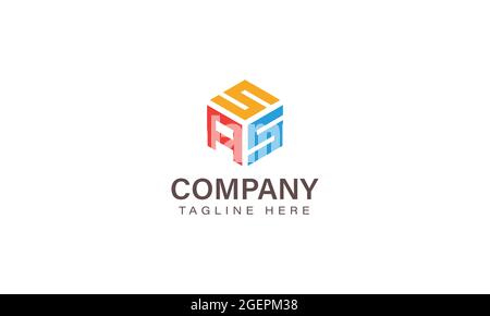 Letter SAS Logo, Three Letter Logo, Alphabet S A S Hexagon Shape Vector Icon Template Stock Vector