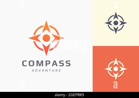 Pointer or direction logo template in simple and modern compass shape Stock Vector