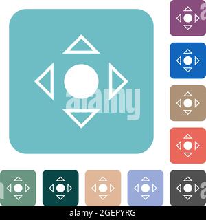 Scrolling tool alternate white flat icons on color rounded square backgrounds Stock Vector