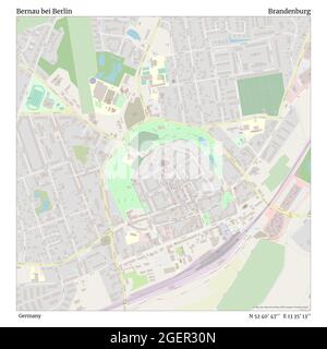 Bernau bei Berlin, Germany, Brandenburg, N 52 40' 47'', E 13 35' 13'', map, Timeless Map published in 2021. Travelers, explorers and adventurers like Florence Nightingale, David Livingstone, Ernest Shackleton, Lewis and Clark and Sherlock Holmes relied on maps to plan travels to the world's most remote corners, Timeless Maps is mapping most locations on the globe, showing the achievement of great dreams Stock Photo